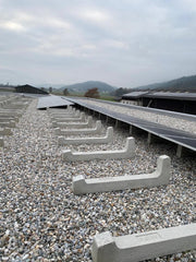 Ballaststein Flachdach 15° angehoben Direktmontage möglich